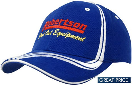 Branded Cap with Wavy Stripes