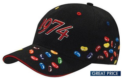 Caps with Embroidered Jelly Beans