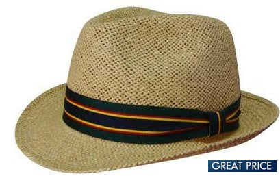 Branded Fedora Style String Straw Hat