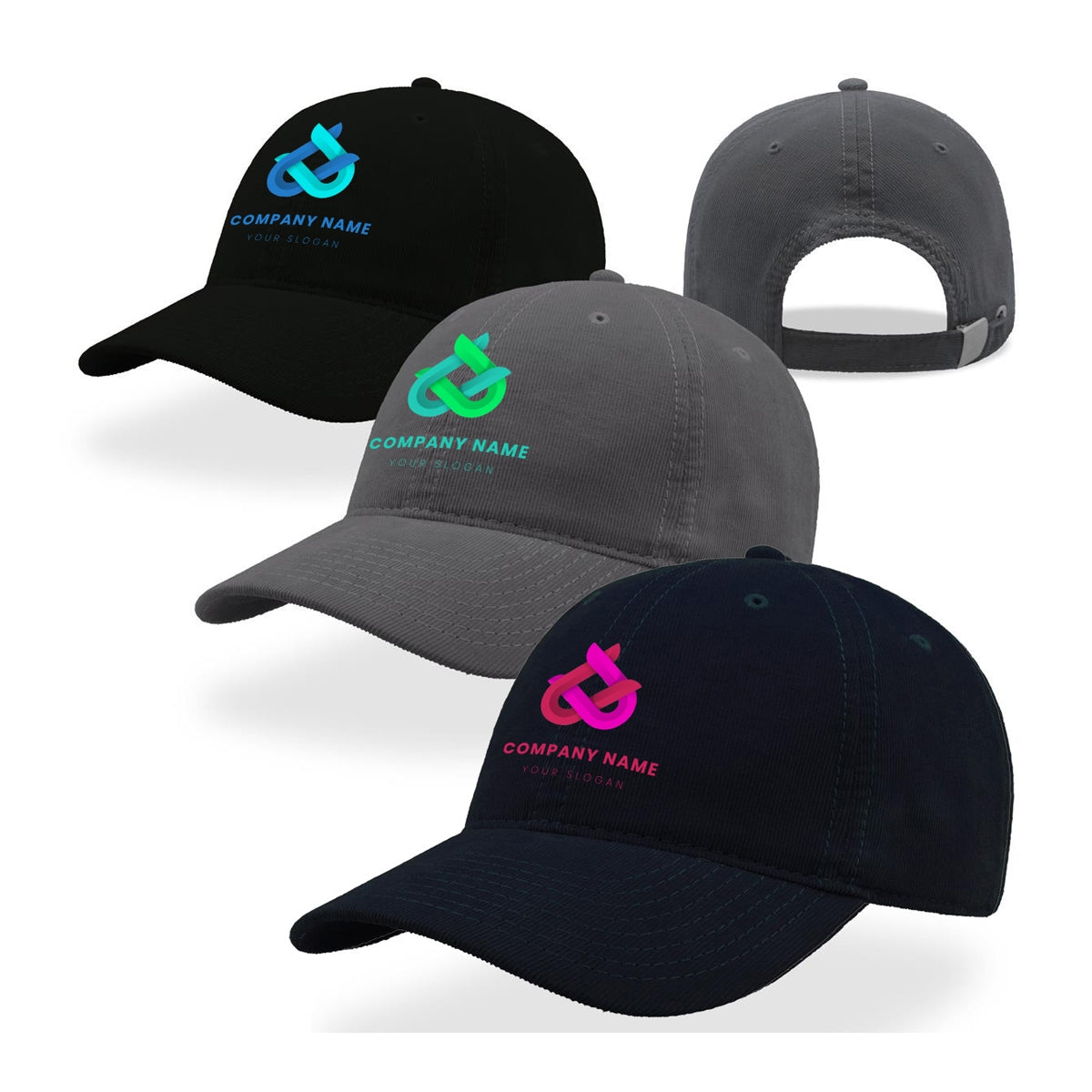 Seasonal Cotton Caps Logo Branded