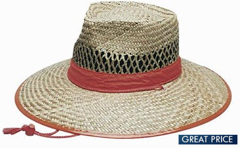 Personalised Straw Hat with Orange Trim